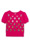 Shop Habitual Kids Kids' Paillette Short Sleeve Sweater In Fuchsia