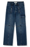 Habitual Kids Kids' Paneled Wide Leg Jeans In Blue
