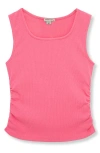 Habitual Kids Kids' Ruched Rib Tank In Dark Pink