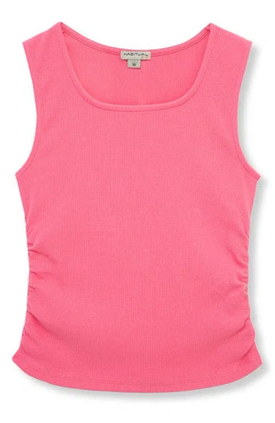 Habitual Kids Kids' Ruched Rib Tank In Dark Pink