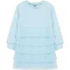 Habitual Kids Kids' Ruffle Sweatshirt Dress In Blue