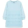 Habitual Kids Kids' Ruffle Sweatshirt Dress In Light Blue