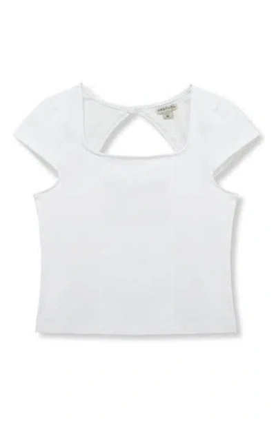 Habitual Kids Kids' Square Neck Cap Sleeve T-shirt In White