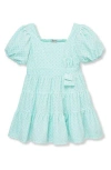 Habitual Kids Kids' Square Neck Tiered Velour Dress In Green