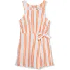 Habitual Kids Kids' Stripe Cotton Faux Wrap Romper In Multi