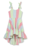Habitual Kids Kids' Stripe High-low Sundress In Pink Multi