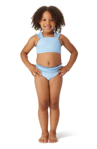 Habitual Babies'  Kids Kids' Stripe Pleated Trim Two-piece Swimsuit In Blue