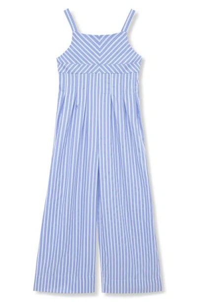Habitual Kids Kids' Stripe Wide Leg Jumpsuit In Blue