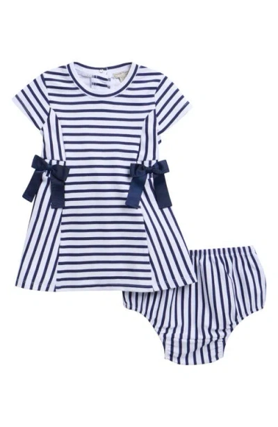 Habitual Babies'  Kids Mixed Stripe Dress & Bloomers Set In Blue