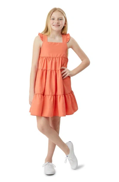 Habitual Kids' Ruffle Tiered Dress In Orange