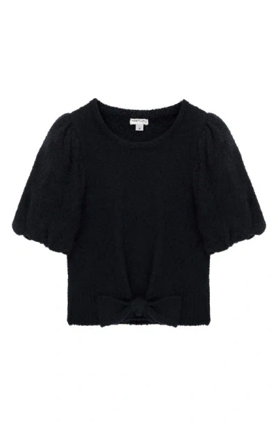Habitual Girls' Cropped Puff Sleeve Sweater - Big Kid In Black