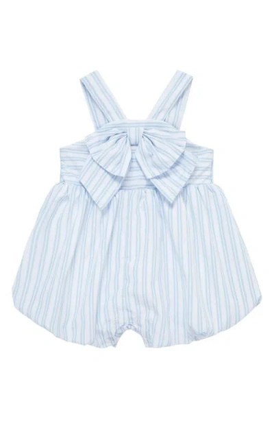 Habitual Babies'  Kids Stripe Bow Accent Bubble Romper In Light Blue