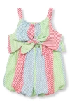 Habitual Kids Stripe Bow Accent Bubble Romper In Stripe Multi