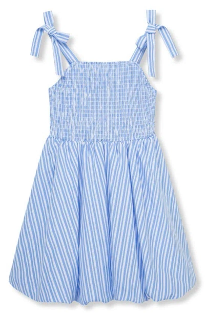 Habitual Girls' Smocked Bubble Dress - Little Kid In Blue
