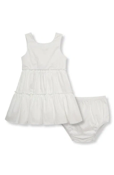 Habitual Babies'  Kids Tiered Sundress & Bloomers Set In White