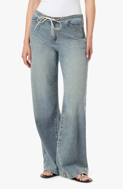 Habitual Kira Drawstring Wide Leg Jeans In Blue