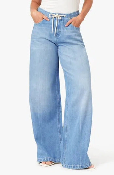 Habitual Lia Drawstring Wide Leg Jeans In Blue