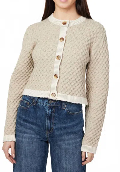 Habitual Long Sleeve Sweater Cardigan In Oatmeal Heather In Beige