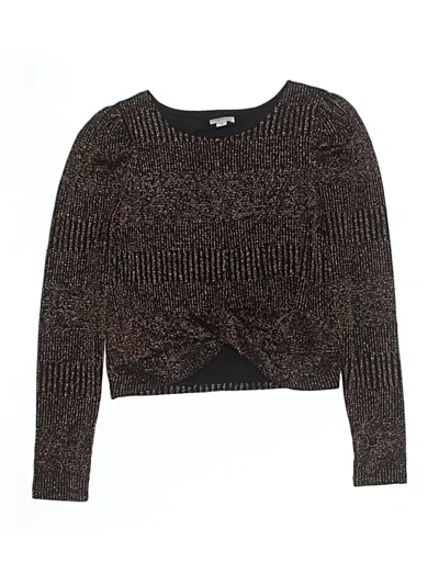 Pre-owned Habitual Kids' Long Sleeve Top Brown Boatneck Tops