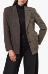 Habitual Mixed Pattern Blazer In Brown