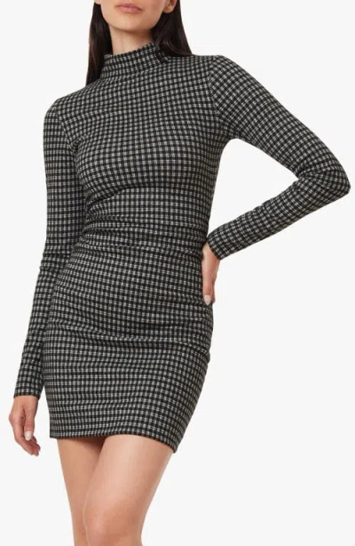 Habitual Mock Neck Long Sleeve Sheath Minidress In Black