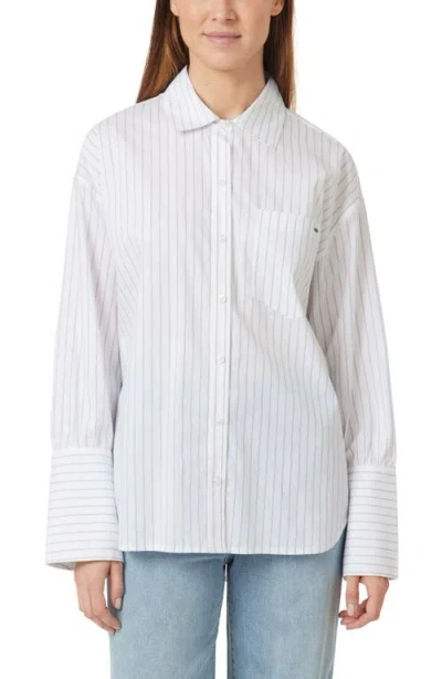 Habitual Oversize Stripe Poplin Button-up Shirt In White