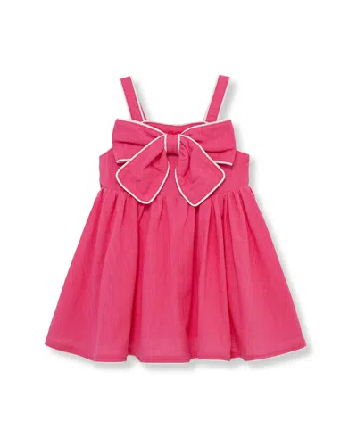 Habitual Kids' Piped Bow Front Dress In Pink