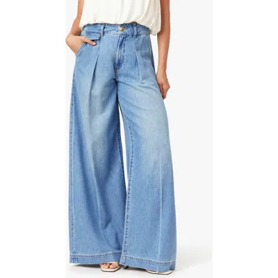 Habitual Pleated Denim Pants In Blue