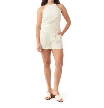 Habitual Pleated Shorts In Ecru Jet Black In White