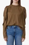 Habitual Puff Shoulder Drape Top In Pink