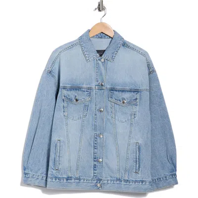 Habitual Rachele Boyfriend Denim Trucker Jacket In Blue