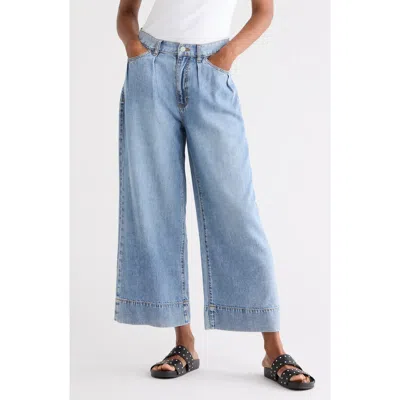 Habitual Relaxed Cropped Pleated Jeans In Paloma