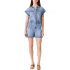 Habitual Roll Cuff Denim Jumpsuit In Splash