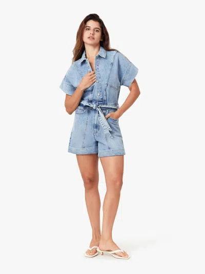 Habitual Rolled Cuff Romper In Aire In Blue