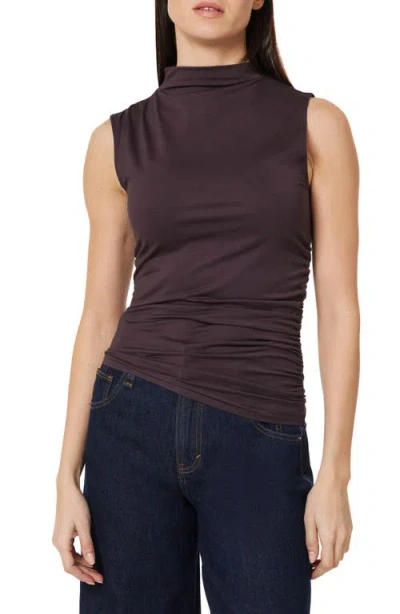 Habitual Ruched Sleeveless Top In Animal Print