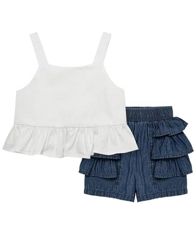 Habitual Ruffle Short Set In White