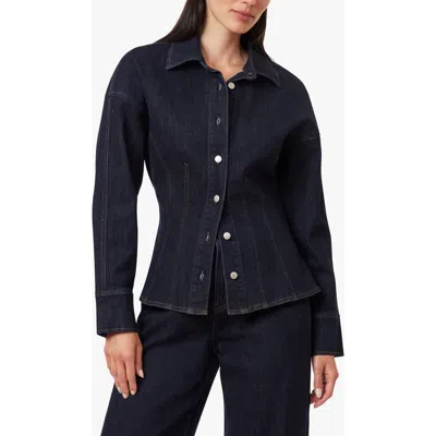 Habitual Seamed Stretch Denim Shirt In Black