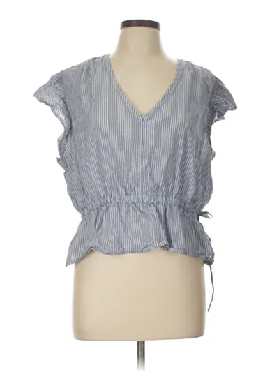 Pre-owned Habitual Short Sleeve Blouse In Blue