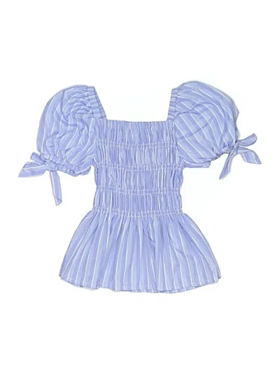 Pre-owned Habitual Kids' Short Sleeve Blouse In Blue