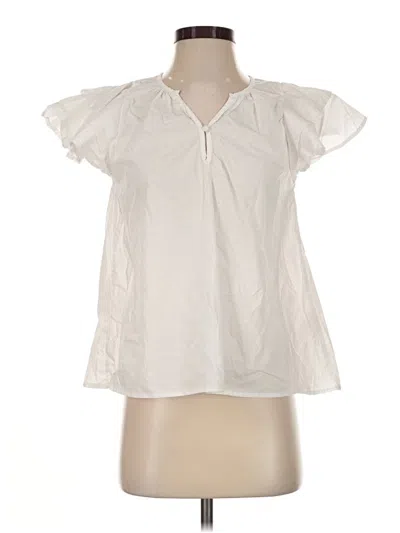 Pre-owned Habitual Short Sleeve Blouse In White