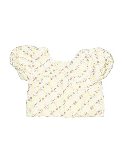 Pre-owned Habitual Kids' Short Sleeve Blouse In Yellow