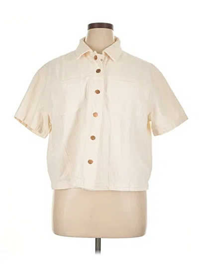 Pre-owned Habitual Short Sleeve Button Down Shirt In White