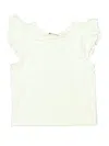 Habitual Short Sleeve Top Ivory Ruffles Neckline Tops In White