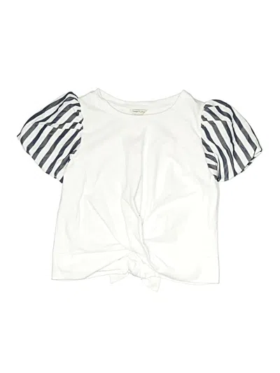 Pre-owned Habitual Kids' Short Sleeve Top White Sweetheart Neckline Tops