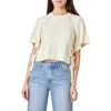 Habitual Side Tie Open Stitch Sweater In Stone
