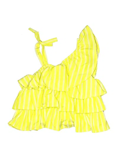 Pre-owned Habitual Kids' Sleeveless Top Yellow One Shoulder Neckline Tops