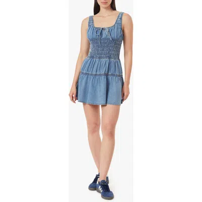 Habitual Smocked Minidress In Blue