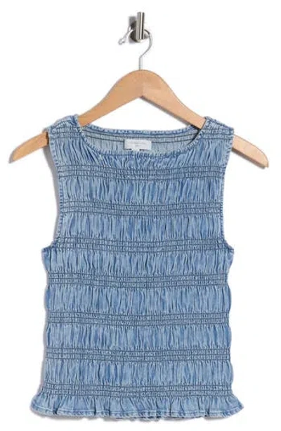 Habitual Smocked Top In Gray