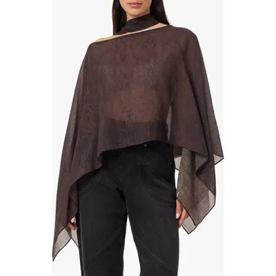 Habitual Snake Print Scarf Top In Brown