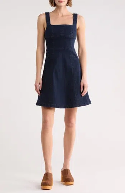 Habitual Square Neck Denim Minidress In Blue